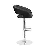 Rothko Modern Bar Stool Rounded Mid-Back Stool With Height Adjustable Swivel Seat