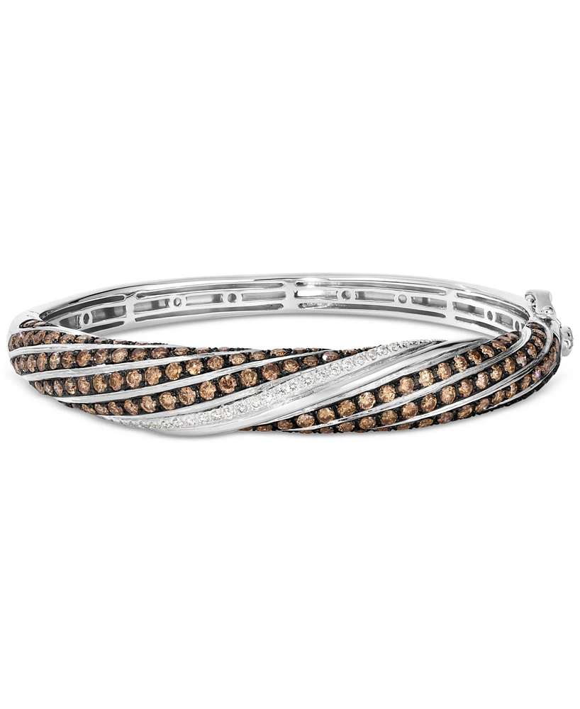 Le Vian Chocolate & Vanilla Diamond Swirl Bangle Bracelet (5