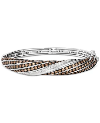 Le Vian Chocolate & Vanilla Diamond Swirl Bangle Bracelet (5-1/3 ct. t.w.) in 14k White Gold