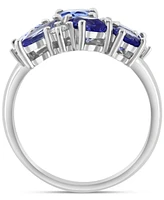 Effy Tanzanite (2-1/6 ct. t.w.) & Diamond (1/5 ct. t.w.) Mixed Cut Cluster Ring in 14k White Gold