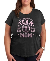 Hybrid Apparel Women's Trendy Plus Team Mom Graphic T-Shirt