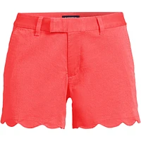 Lands' End Women's Mid Rise Scallop Hem 5" Chino Shorts