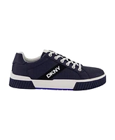 Dkny Men's Perforated Two-Tone Branded Sole Racer Toe Sneakers