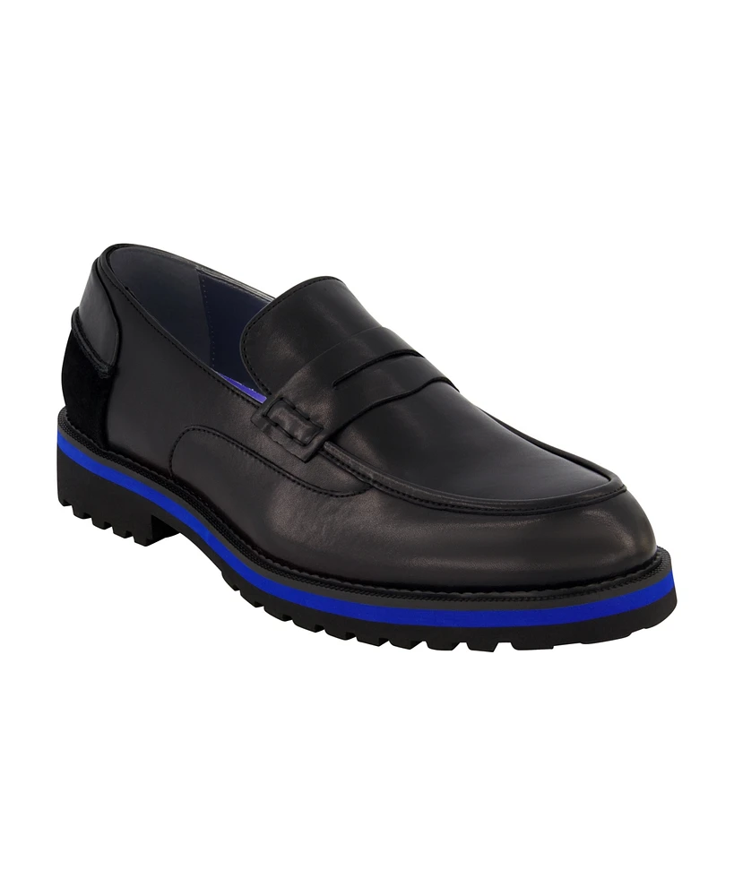 Dkny Men's Leather Contrast Penny Loafers