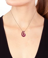 Effy Ruby (2-1/3 ct. t.w.) & Diamond (3/8 ct. t.w.) Swirl 18" Pendant Necklace in 14k Rose Gold