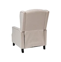 Mauro Contemporary Pushback Recliner With Accent Nail Trim-Wingback Manual