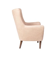 Regal Traditional Wingback Accent Chair, Upholstery And Wooden Frame Legs