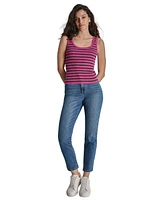 Dkny Jeans Women's Striped Ribbed Knit Tank Top