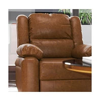 Recliner With Bustle Back And Padded Arms