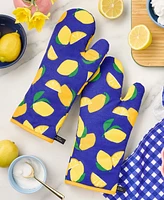 Kate Spade New York Lemon Party Oven Mitt Navy 2-Pack