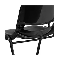 Emma+Oliver Ergonomic Shell Chair With Right Handed Flip-Up Tablet - Arm Desk