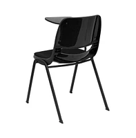Padded Ergonomic Shell Chair With Right Handed Flip-Up Tablet Arm