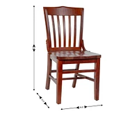 School House Back Wooden Restaurant Dining Chair