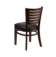 Emma+Oliver 2 Pack Slat Back Wooden Restaurant Chair