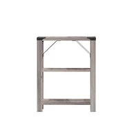 Merrick Lane Green River Modern Farmhouse Engineered Wood End Table With Two Tiered Shelving And Powder Coated Steel Accents