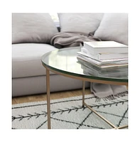 Fairdale Coffee Table With Round Cross Brace Frame