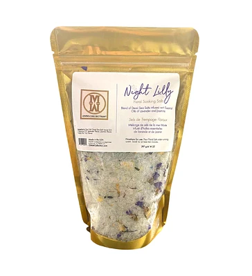 Omm Collection Floral Soaking Bath Salts Night Lily Bag 14oz