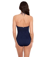 Lauren Ralph Women's Cutout Bandeau One Piece Swimsuit