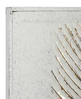 Rosemary Lane Gold Metal Relief Palm Leaf Wall Decor with Gold Detailing 23" x 1" x 31"