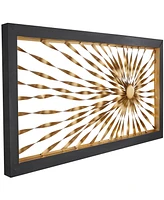 Rosemary Lane Gold Metal Sunburst Coiled Ribbon Wall Decor with Black Frame, 24" x 3" x 52"