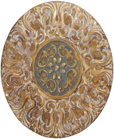 Rosemary Lane Gold Metal Plate Wall Decor with Embossed Details, 32" x 2" x 32"