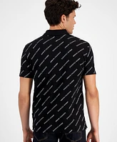 A|X Armani Exchange Men's Short Sleeve Logo Print Polo Shirt, Created for Macy's