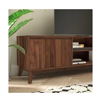 Emma+Oliver Beverly Mid-Century Modern Wooden Tv Stand With Soft Close Doors, Shelf