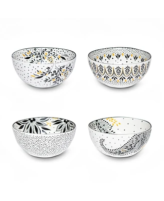 Portmeirion Sara Miller Artisanne Noir Rice Bowls, Set of 4