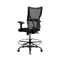 Emma+Oliver 400 Lb. Capacity Big & Tall Mesh Ergonomic Drafting Chair With Height Adjustable Arms