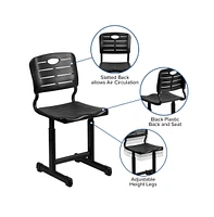 Emma+Oliver Adjustable Height Student Chair With Pedestal Frame