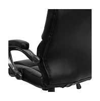 Emma+Oliver High Back Leathersoft Executive Swivel Ergonomic Office Chair With Arms