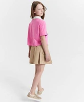 Epic Threads Girls Striped Polo Shirt Pleated Cargo Skirt Nia Lace Up Shoes Created For Macys