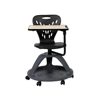 Emma+Oliver Mobile Desk Chair - 360° Tablet Rotation And Storage Cubby
