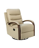 Hulala Home Abraham Wooden Arm Manual Recliner