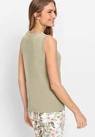 Olsen Women's Round Neck Sleeveless Shell
