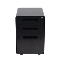 Emma+Oliver Ergonomic 3-Drawer Mobile Locking Filing Cabinet Storage Organizer