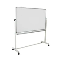 Reversible Mobile Cork Bulletin Board And White Board Stand With Pen Tray