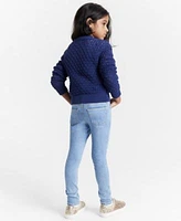 Epic Threads Little Big Girls Open Stitch Cardigan Flower Market T Shirt Skinny Jeans Nia Sparkle Shoes Created For Macys