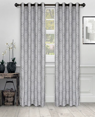 Superior Traditional Eminence Jacquard 2-Piece Curtain Panels with Grommet Header Top