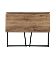 Merrick Lane Oakdale Folding Computer Desk With Wood Grain Finish Top And Folding Metal Legs