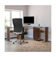 Laminate Corner Desk With Pull-Out Keyboard Tray And Cpu Cart