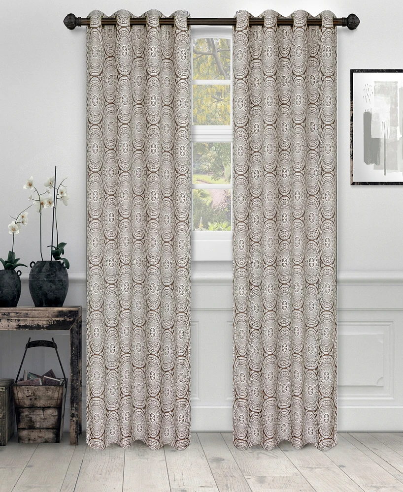 Superior Traditional Eminence Jacquard 2-Piece Curtain Panels with Grommet Header Top