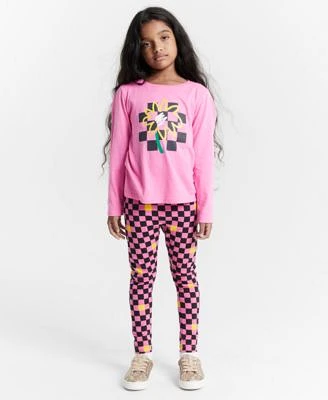 Epic Threads Little Big Girls Checker Flower T Shirt Checkerboard Print Leggings Nia Lace Up Shoes Created For Macys