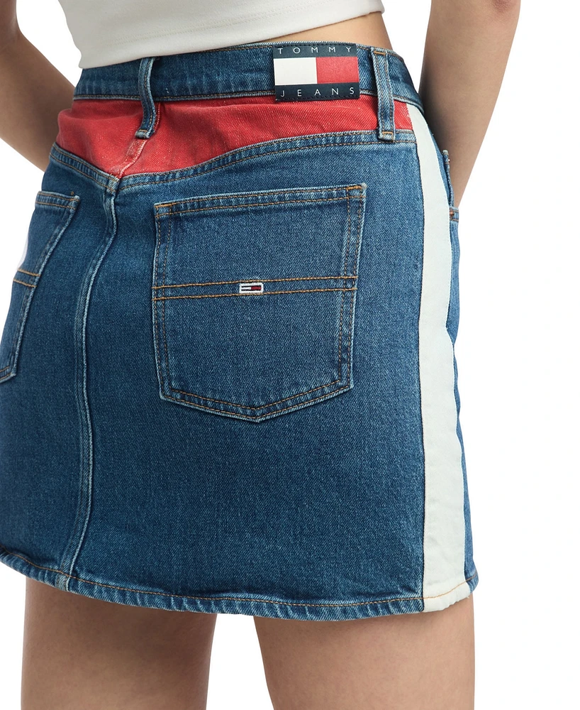 Tommy Jeans Women's Izzie Denim Flag Mini Skirt