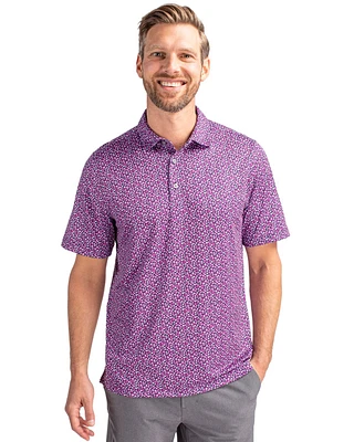 Cutter Buck Pike Magnolia Print Stretch Men's Polo Shirt