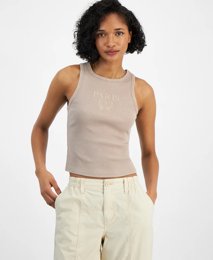 Hippie Rose Juniors' Ribbed Graphic Tank