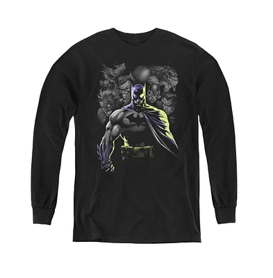 Batman Boys Youth Villains Unleashed Long Sleeve Sweatshirts