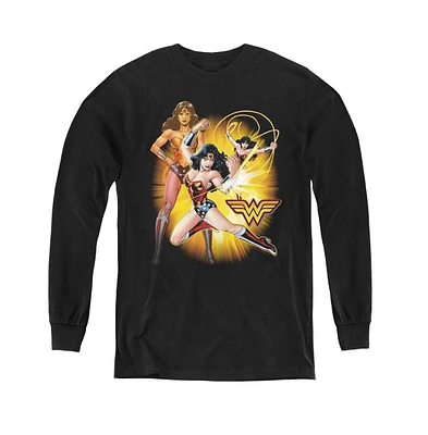 Justice League Boys of America Youth Wonder Woman Long Sleeve Sweatshirts