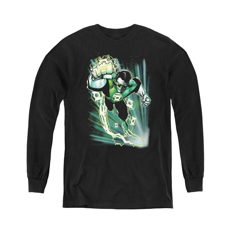 Justice League Boys of America Youth Emerald Energy Long Sleeve Sweatshirts