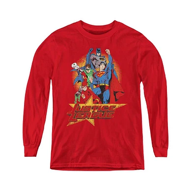 Justice League Boys of America Youth Raise Your Fist Long Sleeve Sweatshirts